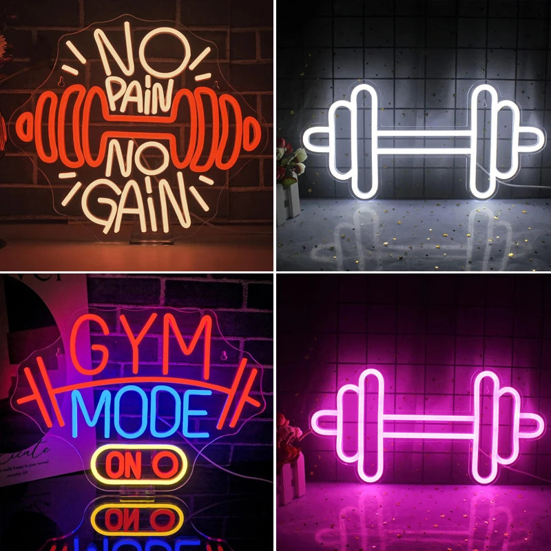 Dumbbell Neon Sign LED