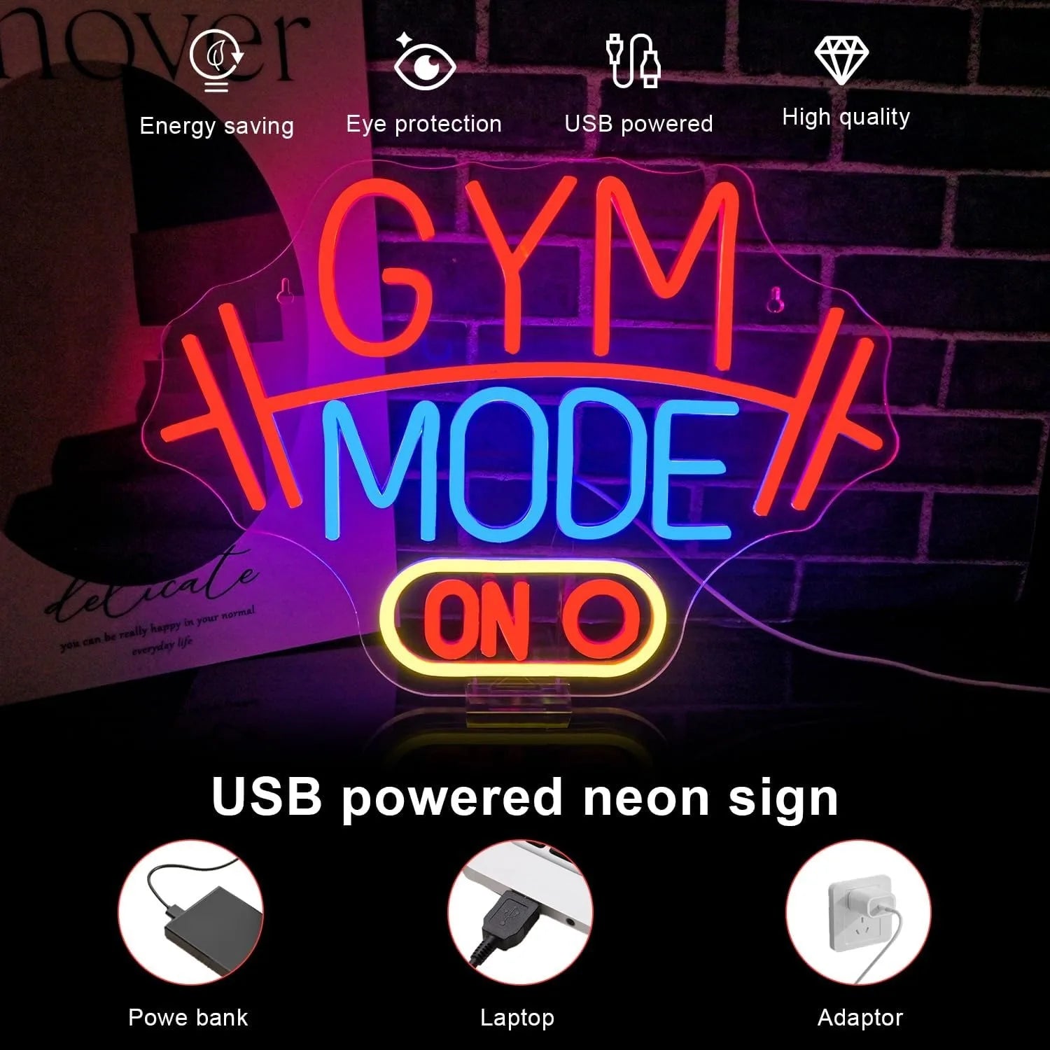 Dumbbell Neon Sign LED
